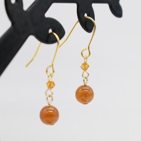 色彩心理ピアス　オレンジ（オレンジガーネット） orange16 