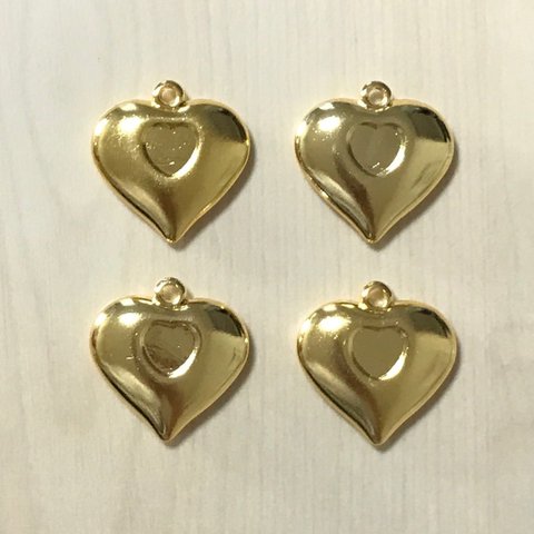 GOLD HEART CHARM BEADS PARTS