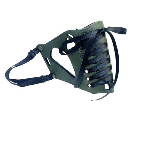 #240カーキー サバイバルゲーマー用　レースアップのマスクカバー　リボン武装女子　　マスク型フェイスガード