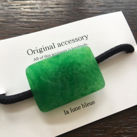 大人気　再販5 『¥1.000ぽっきりSALE』vintage  green stone ヘアゴム