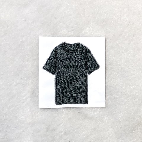 ★刺繍シール／ステッカー★Ｔシャツ　チャコールグレー系