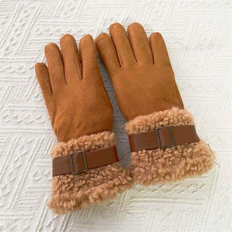 スマホ対応手袋、グローブ、秋冬手袋、秋冬グローブ、防寒対策、エレガント、 暖かい手袋、裏ボア手袋、裏起毛手袋、
