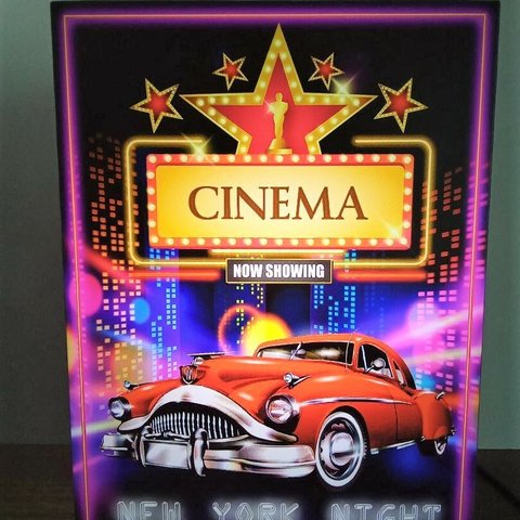 アメリカン 映画 ニューヨーク シネマ アメ車 夜景 サイン 看板 置物 雑貨 LED2way電光看板