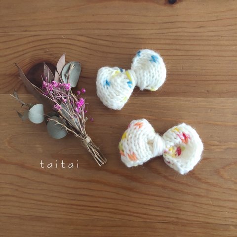 mini knit ribbon 《pop 》クリップ 