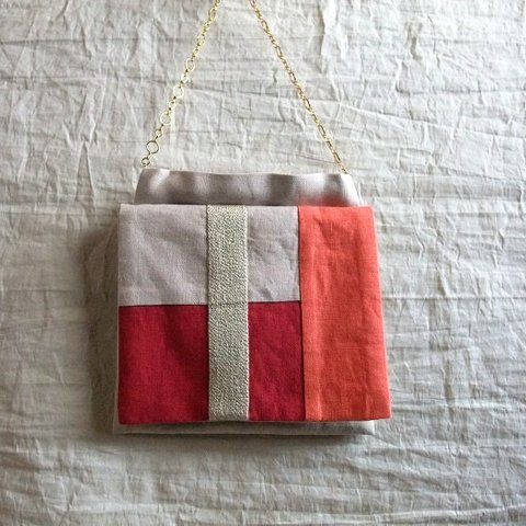 itoiro mini w-pouch＋chain (orange red)