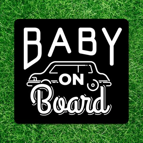 Baby on Board マグネットステッカー（車イラスト黒）