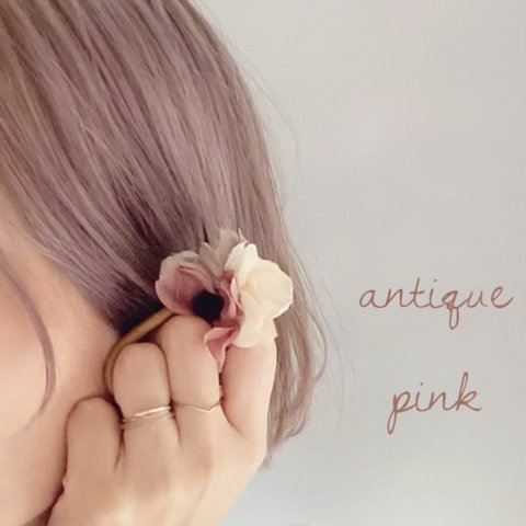 再入荷しました/ヘアゴム〈antique pink〉flower bouquet 