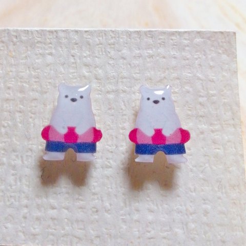 No.1807  シロクマのピアス☆