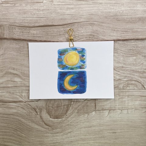太陽と月のポストカード＊2枚セット