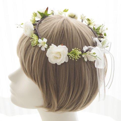 花冠 子供用 キッズ用 ベビー用 ~ Sweet Flower Tiara ~ 白　花かんむり　結婚式☆発表会☆お誕生日 【感謝価格】