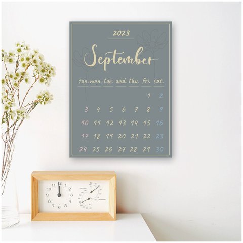 【カレンダー】2023年9月手書きコスモスカレンダー_01