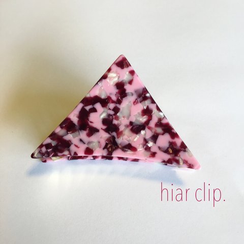 ピンクmixの▲△さんかくヘアクリップ