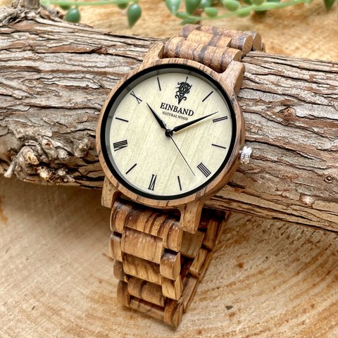 EINBAND Reise Zebrawood 40mm 木製腕時計 ウッドウォッチ
