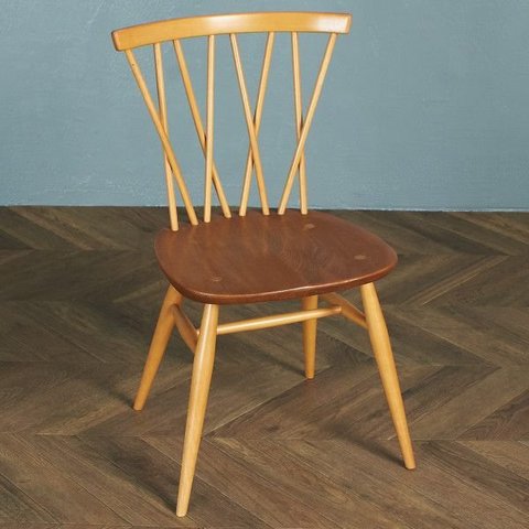 [送料無料][66114]レア ercol ラティスドチェア 英国 ヴィンテージ アーコール クロスバック エックスバック ダイニングチェア 椅子 エルム ブナ