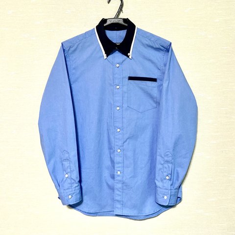 ［Men's] Mサイズ☆ブルー×ネイビー×ホワイト☆ボタンダウン☆メンズシャツ