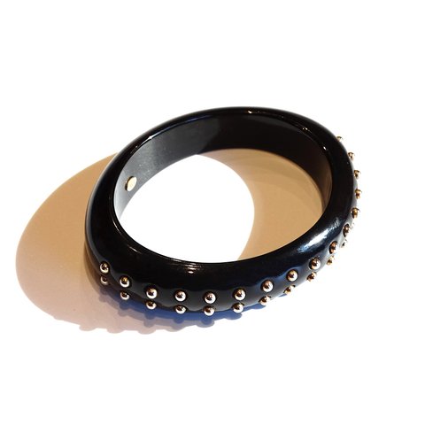 「Kenneth Jay Lane」 Vintage Plastic Black Bangle