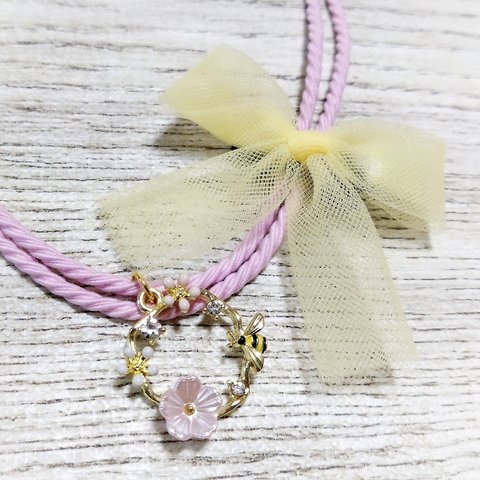 ✿授乳ストラップ❀Spring pink❀ブレスレットorネックレス