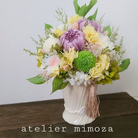 お供えプリザーブドフラワー　arrangement