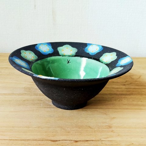 リムつき鉢(ブルー・グリーン)（17cm）