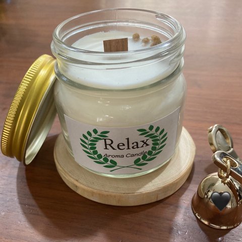 ミモザのRelaxアロマソイキャンドル＊GOLD（ラベンダー、ジャスミン、ティートリーの香り）