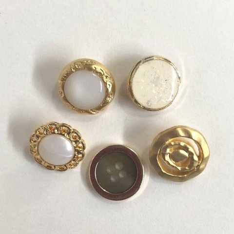 【福袋】 レトロ サークル ボタン ゴールド 18mm～19mm 5個セット da-132