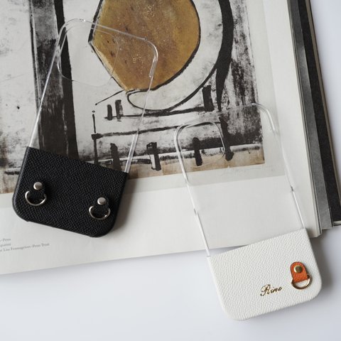 Hem クリアケース×leather iPhoneケース ドイツ産カーフレザー ワープロラックス