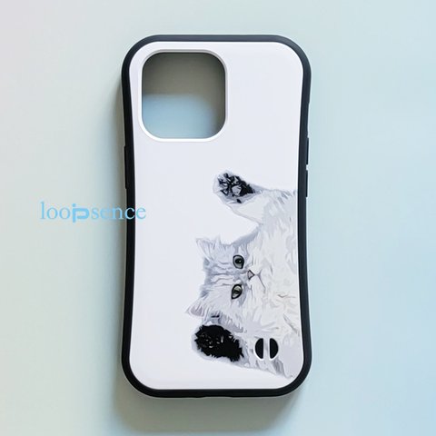 【受注生産】猫のiPhoneケース：「みたにゃー」ループセンスオリジナルスマホケース