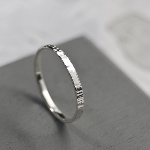 縦槌目 シルバーシンフラットリング 2.0mm幅 VERTICAL｜SILVER RING｜677