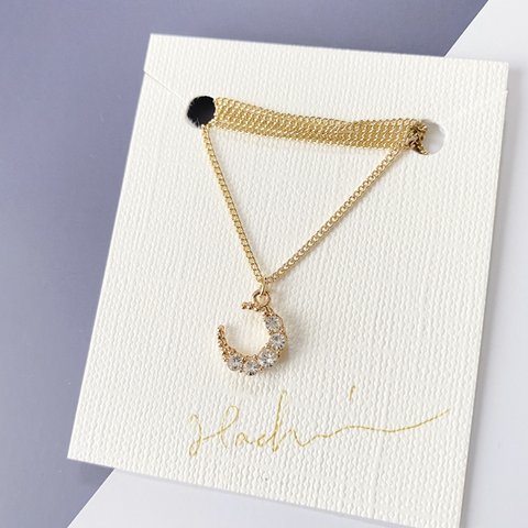 moon necklace 月　ムーン　ネックレス　ゴールドカラー