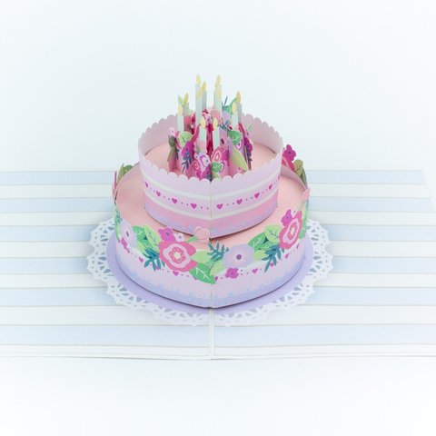 NEW! ポップアップカード手作り　立体カード 誕生日ケーキ　結婚式ケーキ