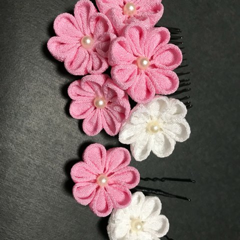 ☆つまみ細工☆お花のかんざしセット