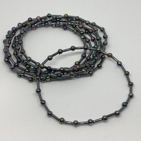 【送料無料】シンプルな黒いブレスレット-beaded bracelet-