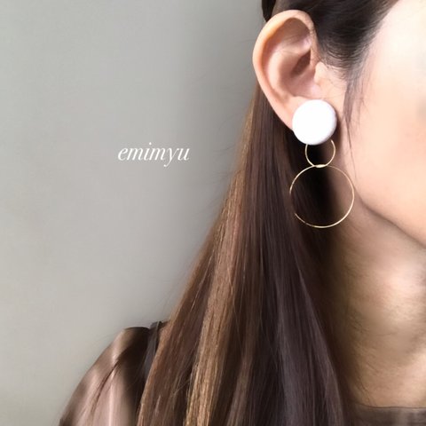 Velours Round Design Earring/Pierce