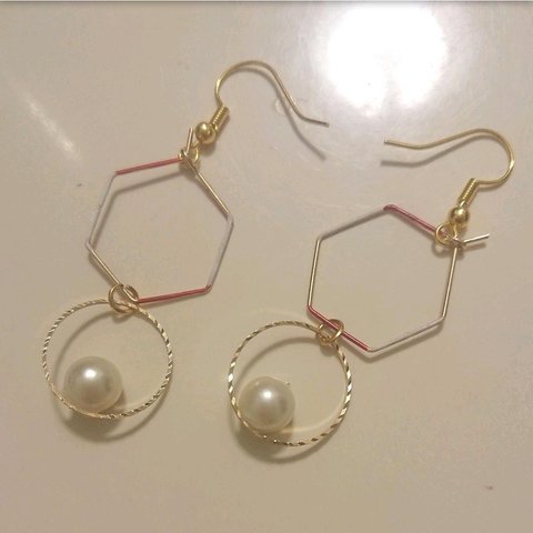 ハンドメイド ピアス パール