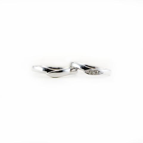 【選べる素材 結婚指輪 マリッジリング】K18 Pt950 天然ダイヤモンド 結婚指輪  マリッジリング ペアリング シリーズ008