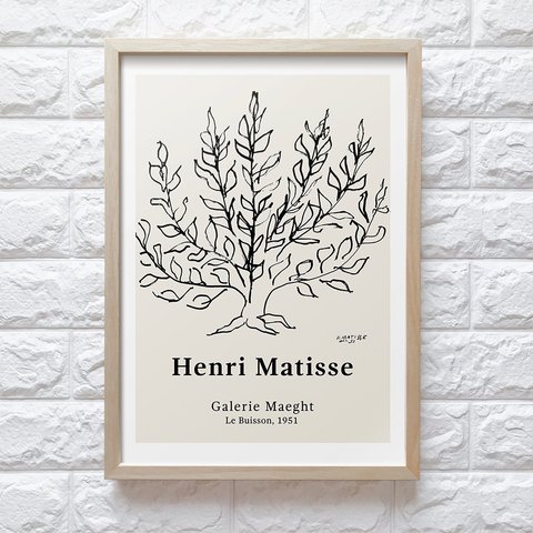 【0602】アートポスター　Henri Matisse Le Buisson Exhibition Poster　マティス　木　北欧　海外インテリア