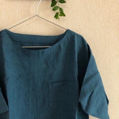 ベルギーリネンのTシャツ風👕ゆったりブラウス✨送料無料