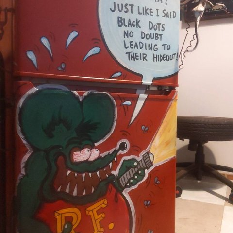 アメリカンヴィンテージな家 ラットフィンク 赤茶色 冷凍冷蔵庫（改）隠し金庫 