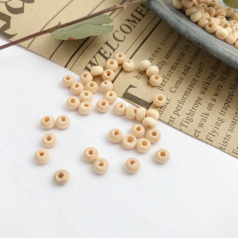 【40個→60個】4～5mm♡ウッドビーズ　B62