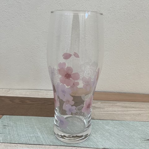 桜柄 ビアグラス ポーセラーツ