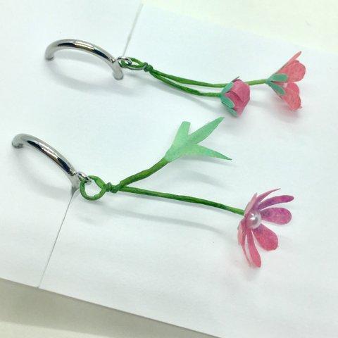 和紙の紫陽花ピアス