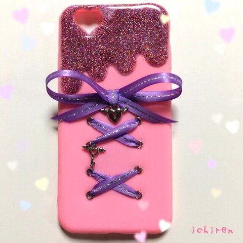 可愛さてんこ盛り♡レースアップiPhoneケース