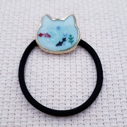 レジンヘアゴム　猫　金魚　47