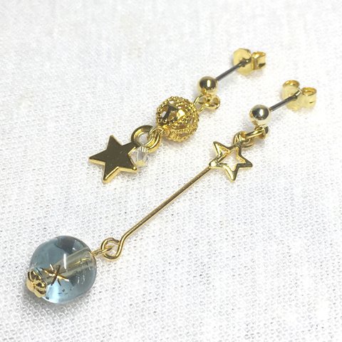 青灰の流星ピアス（イヤリング）