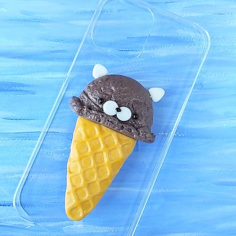 【送料込み】ネコカフェモカアイスクリーム　スマホケース