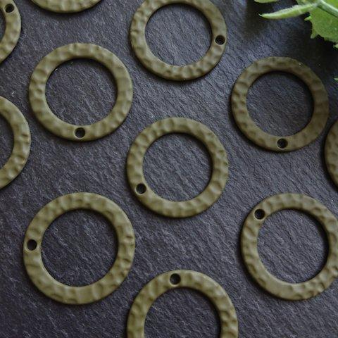 【4個】 26mm マットグリーン リング チャーム