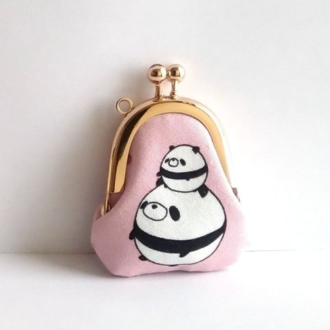 小さいがま口：豆姫：ちっちゃいがま口：littlie purse 385：かわいいがまぐち：小さな財布：パンダ,熊猫,panda