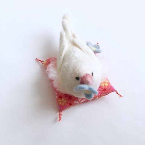 【受注制作】羊毛フェルト 文鳥 と 紫陽花