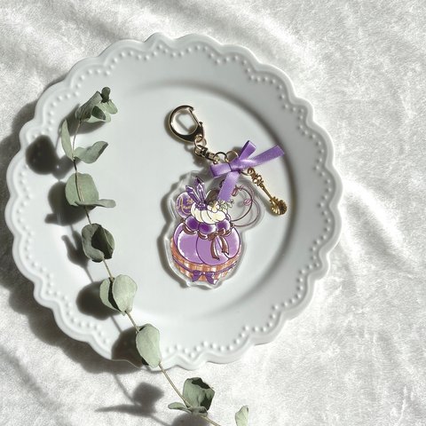 誕生石のタルトケーキアクキー　アメジスト