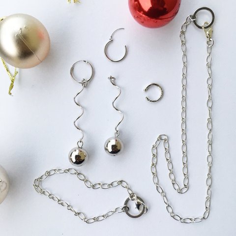 simple silver Christmas coffret 3点 セット